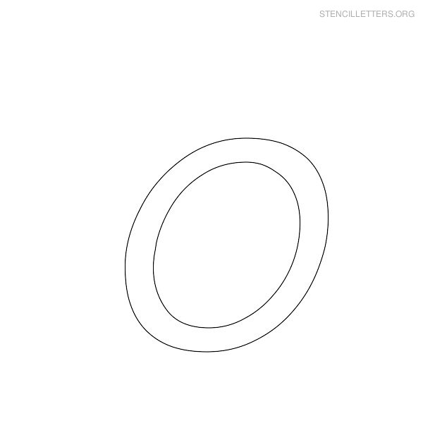 Stencil Letter Italic O Stencil Letter Italic O
