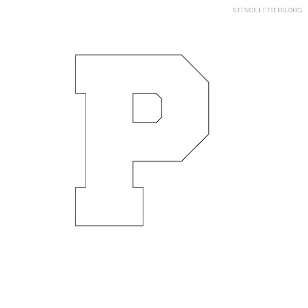 Stencil Letter Block P Stencil Letter Block P