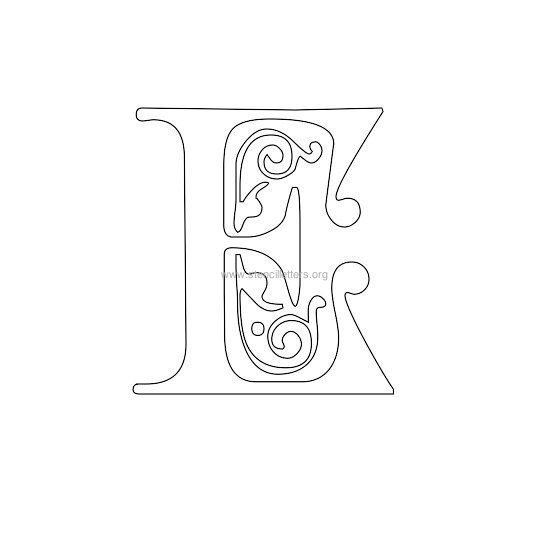 floral wall stencil letter e