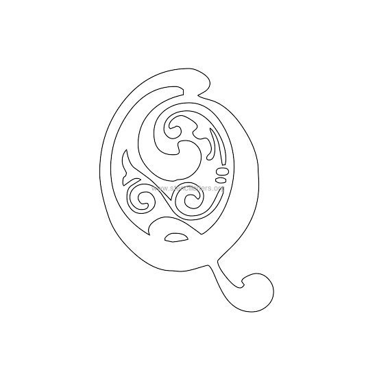 floral wall stencil letter q