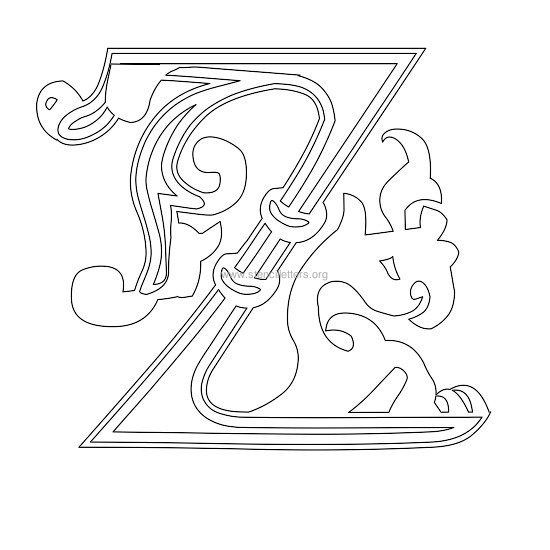 floral wall stencil letter z