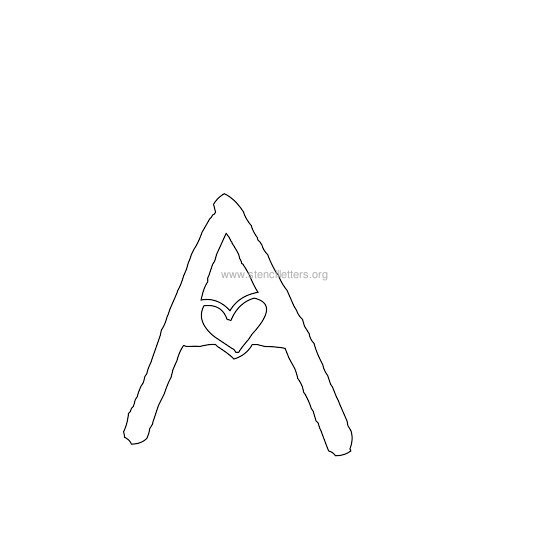 heart design stencil letter a heart design stencil letter a