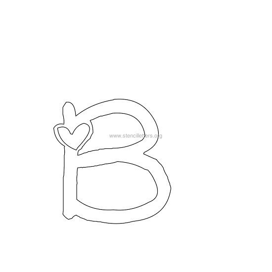 heart design stencil letter b heart design stencil letter b