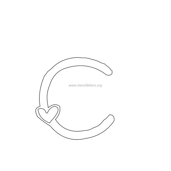 heart design stencil letter c heart design stencil letter c