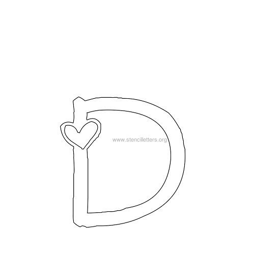 heart design stencil letter d heart design stencil letter d