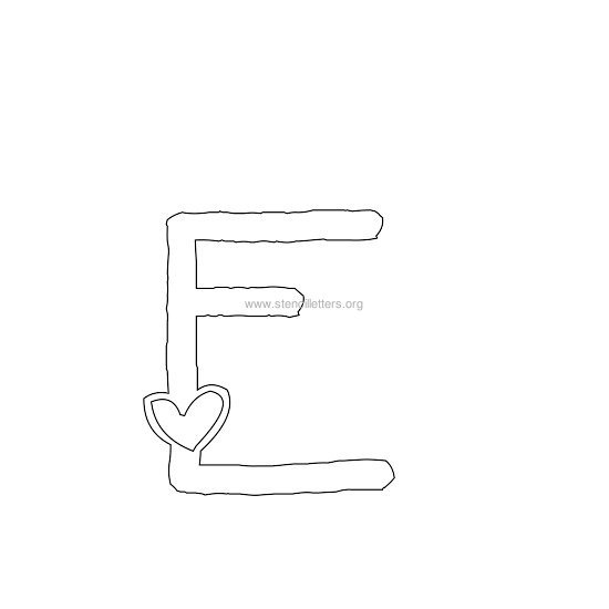 heart design stencil letter e heart design stencil letter e