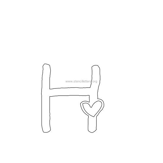 heart design stencil letter h heart design stencil letter h