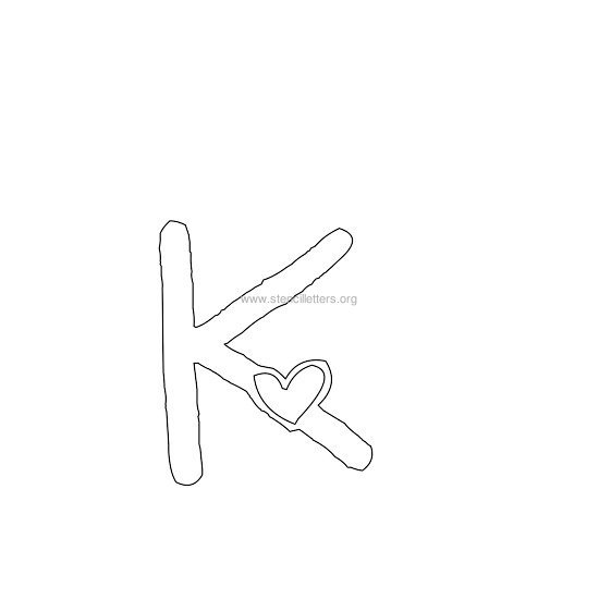 heart design stencil letter k heart design stencil letter k