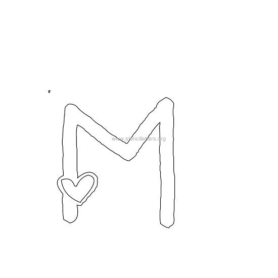 heart design stencil letter m heart design stencil letter m
