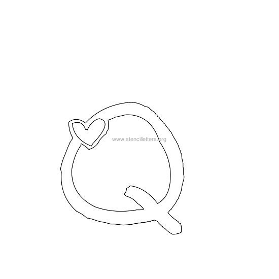 heart design stencil letter q heart design stencil letter q