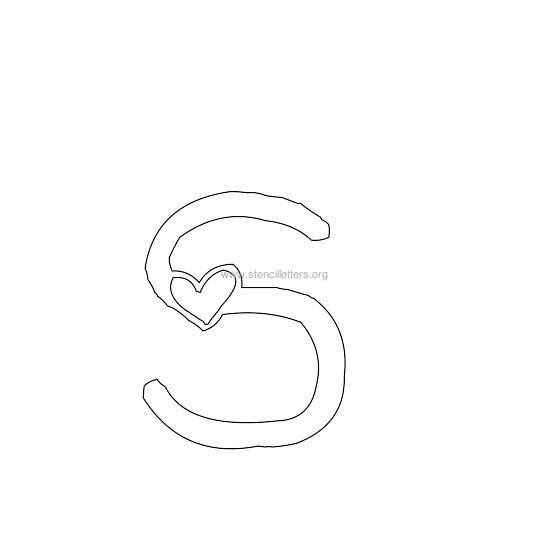 heart design stencil letter s heart design stencil letter s