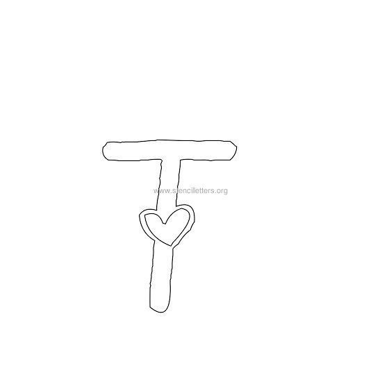 heart design stencil letter t heart design stencil letter t