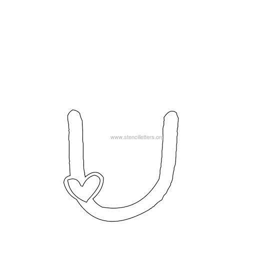 heart design stencil letter u heart design stencil letter u