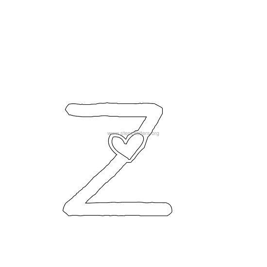 heart design stencil letter z heart design stencil letter z