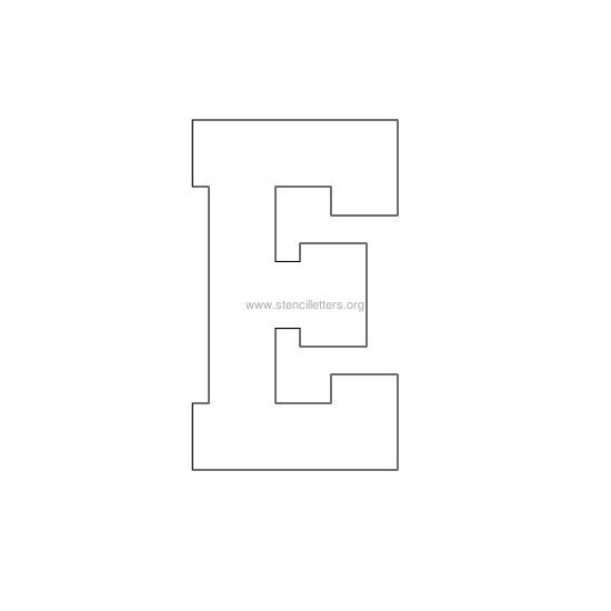 varsity stencil letter e varsity stencil letter e