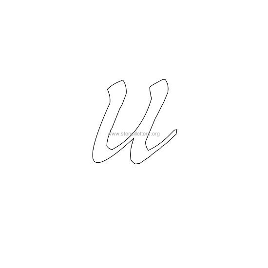lowercase calligraphy wall stencil letter u lowercase calligraphy wall stencil letter u