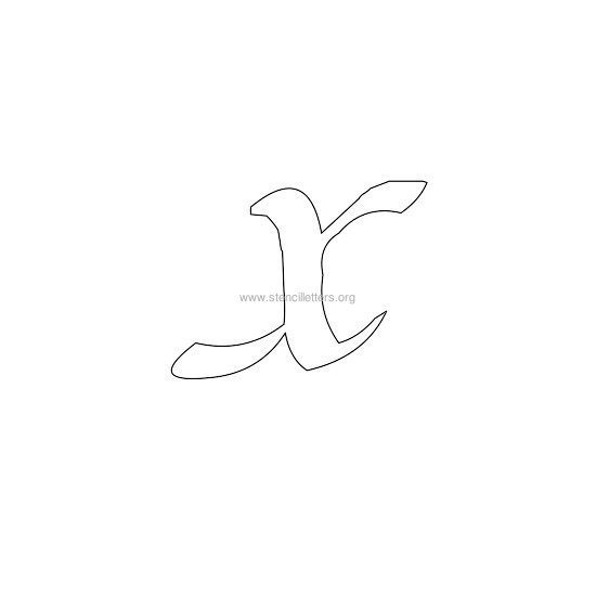 lowercase calligraphy wall stencil letter x lowercase calligraphy wall stencil letter x