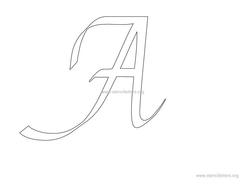 cursive wall stencil letter a