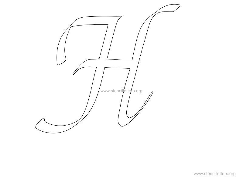 cursive wall stencil letter h