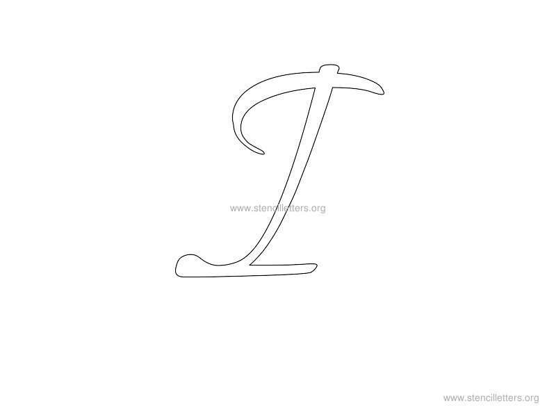 cursive wall stencil letter i