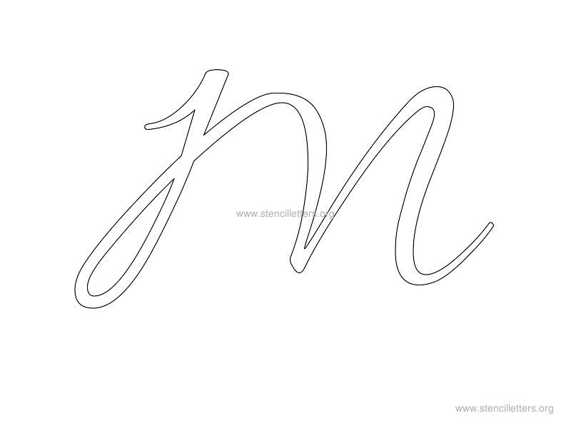cursive wall stencil letter m