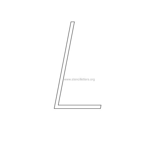 uppercase italic wall stencil letter l