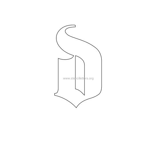 lowercase old-english wall stencil letter d lowercase old-english wall stencil letter d