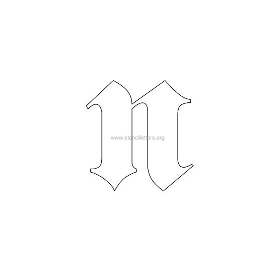 lowercase old-english wall stencil letter n lowercase old-english wall stencil letter n