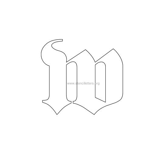 lowercase old-english wall stencil letter w lowercase old-english wall stencil letter w