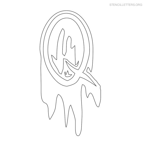 Stencil Letter Halloween Q