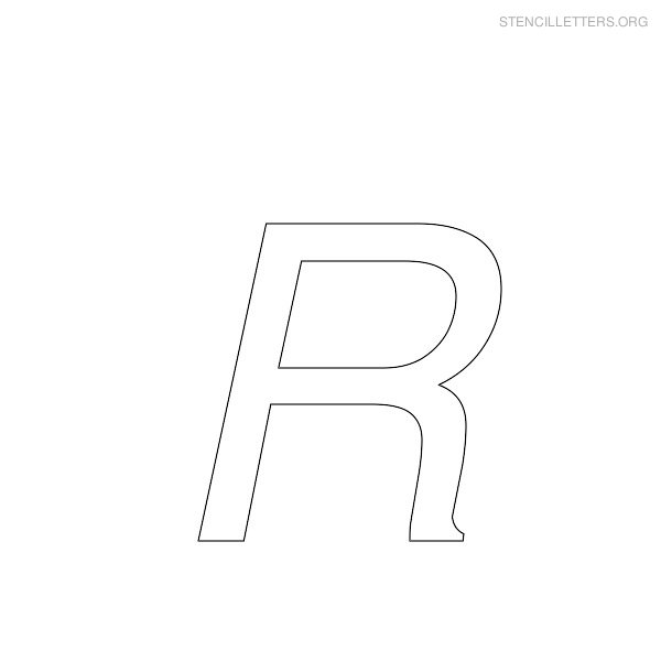 Stencil Letter Italic R Stencil Letter Italic R