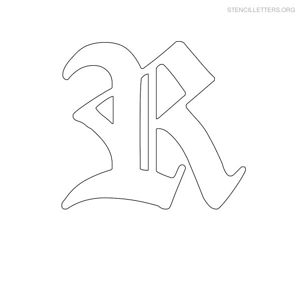 Stencil Letter Old English R Stencil Letter Old English R