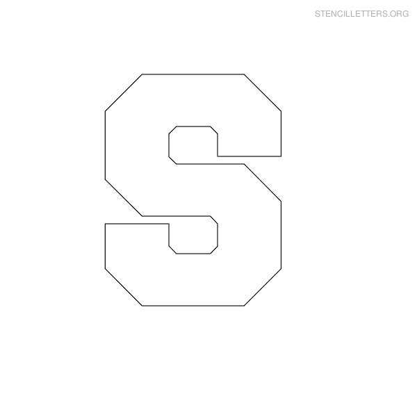 Stencil Letter Block S Stencil Letter Block S