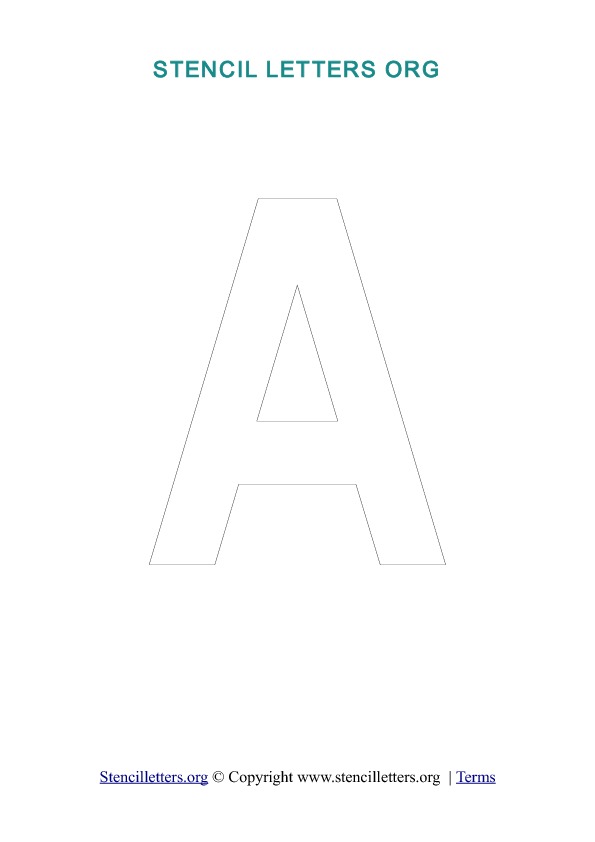 A-Z Printable Alphabet Letter Stencils in PDF - Free Stencil Templates - Style 3 Outline Letters