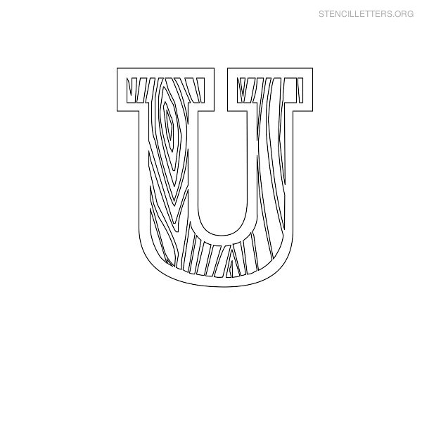 Stencil Letter Wooden U