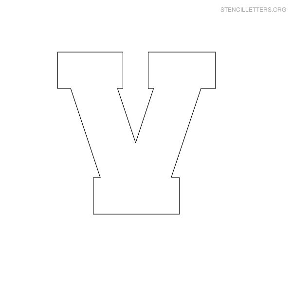 Stencil Letter Block V Stencil Letter Block V