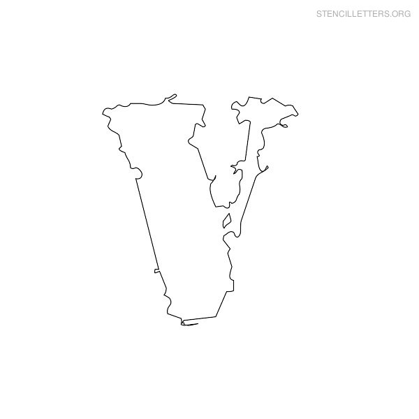 Stencil Letter Bubble V Stencil Letter Bubble V