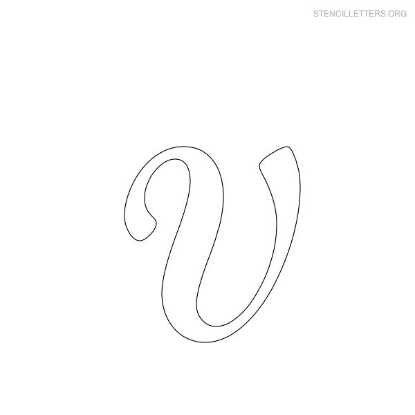 Stencil Letter Cursive V Stencil Letter Cursive V