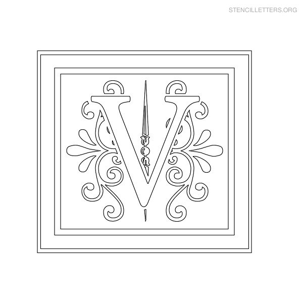 Stencil Letter Decorative V Stencil Letter Decorative V