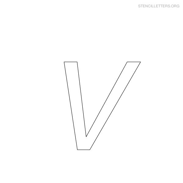 Stencil Letter Italic V Stencil Letter Italic V