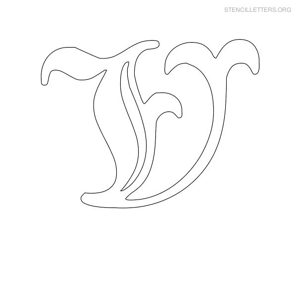 Stencil Letter Old English V Stencil Letter Old English V