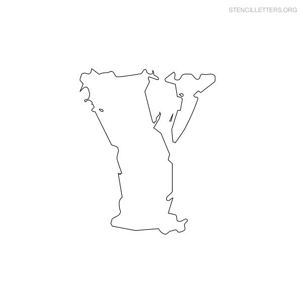 Stencil Letter Bubble Y Stencil Letter Bubble Y